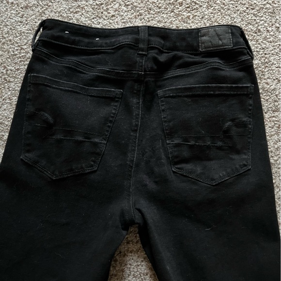American Eagle 6 Short Black Super Hi-Rise Jeggings 360 Next level Stretch - Picture 5 of 8